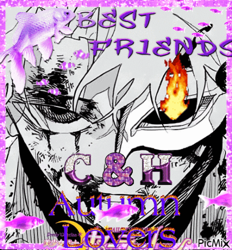 A Black And White Drawing With The Words " Best Friends C & H " On The Bottom GIF