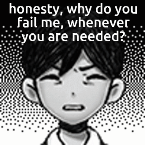 A Black And White Image Of A Boy With The Words `` Honesty , Why Do You Fail Me GIF