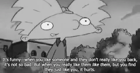 a black and white image of a cartoon character with a quote