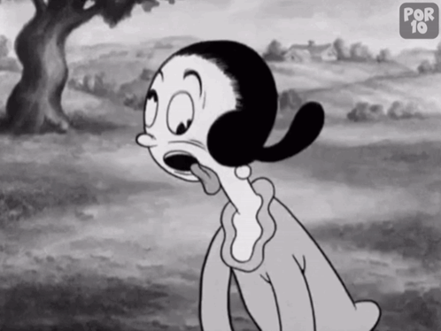A Black And White Image Of A Cartoon Character With The Words Por 10 On The Bottom Right GIF