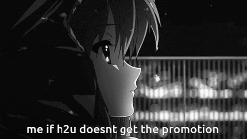 A Black And White Image Of A Girl With The Words Me If H2u Doesnt Get The Promotion GIF