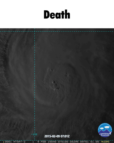 A Black And White Image Of A Hurricane With The Word Death Written Above It GIF