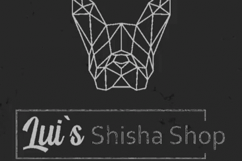 A Black And White Image Of A Logo For A Shisha Shop With A Geometric Design . GIF