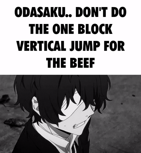 A Black And White Image Of A Man With A Bandage On His Face And The Words Odasaku Don T Do The One Block GIF