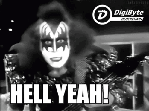 A Black And White Image Of A Man With A Mask And The Words " Hell Yeah " On The Bottom GIF