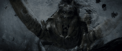 A Black And White Image Of A Monster With Sharp Claws GIF
