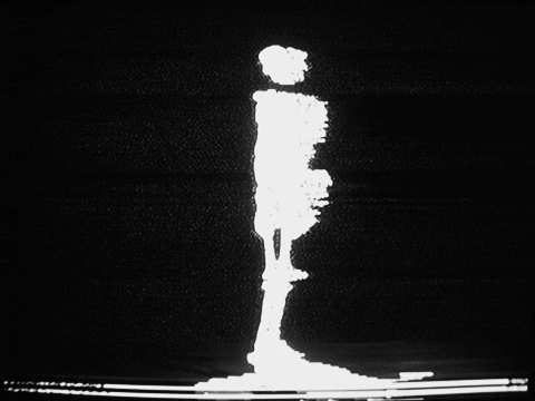 A Black And White Image Of A Person 'S Silhouette GIF