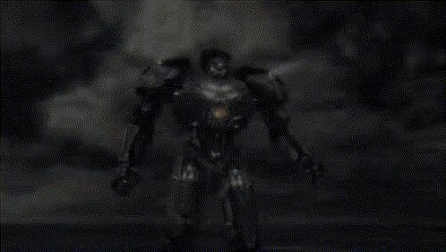 A Black And White Image Of A Robot With Smoke Coming Out Of It 'S Mouth GIF