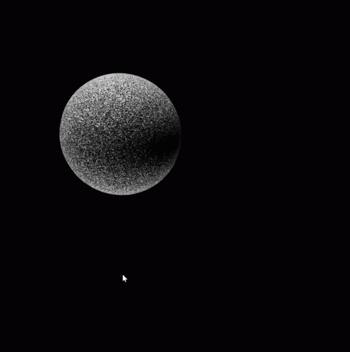 A Black And White Image Of A Sphere With A Smaller Sphere In The Background GIF