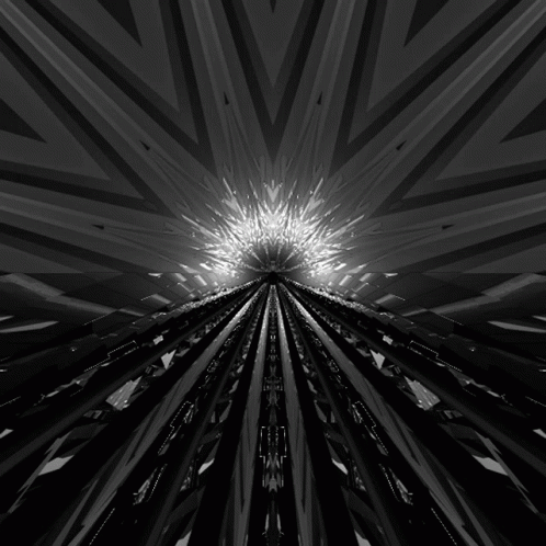 A Black And White Image Of A Star With Arrows Pointing Towards It GIF