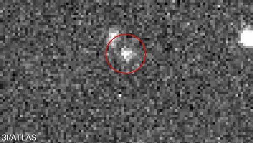 A Black And White Image With A Red Circle In The Middle And The Words 3 / Atlas On The Bottom GIF