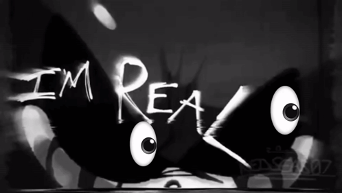 a black and white image with the words " i 'm real "