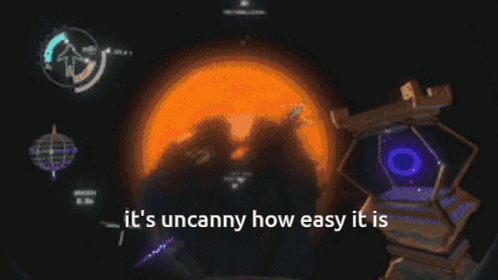 A Black And White Image With The Words " It 'S Uncanny How Easy It 'S " GIF