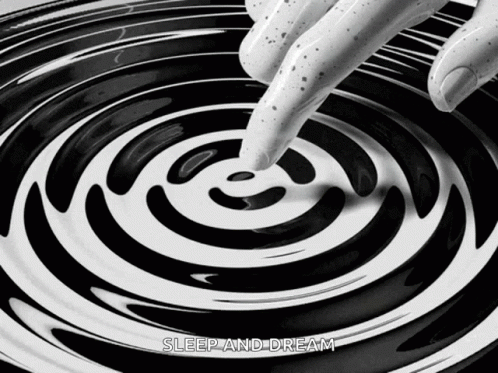 A Black And White Image With The Words Sleep And Dream Above It GIF