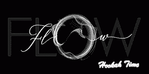 A Black And White Logo For Hookah Time With A Circle GIF