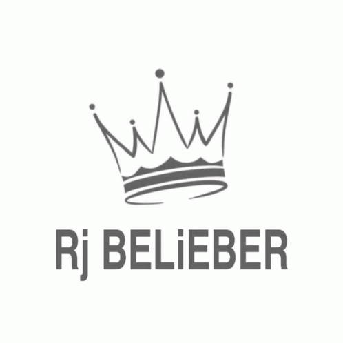 A Black And White Logo For Rj Belieber GIF
