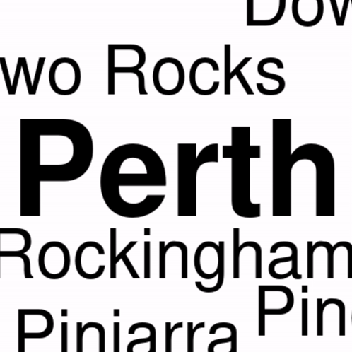 A Black And White Logo For Two Rocks Perth Rockingham Pinjarra Ping GIF
