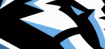 A Black And White Logo That Looks Like A Shark GIF