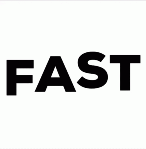 A Black And White Logo That Says Fast On A White Background GIF