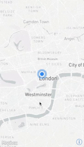 A Black And White Map Of London With A Circle In The Middle GIF