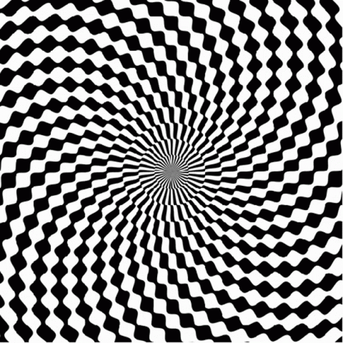 A Black And White Optical Illusion That Looks Like A Swirl . GIF