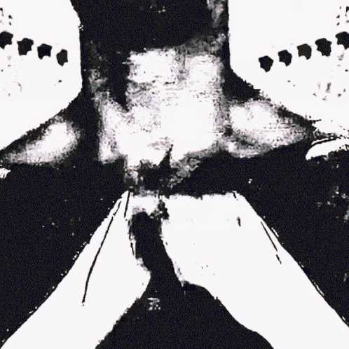 A Black And White Painting Of A Person 'S Torso GIF