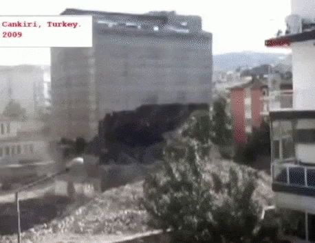 A Black And White Photo Of A Building In Cankiri , Turkey GIF