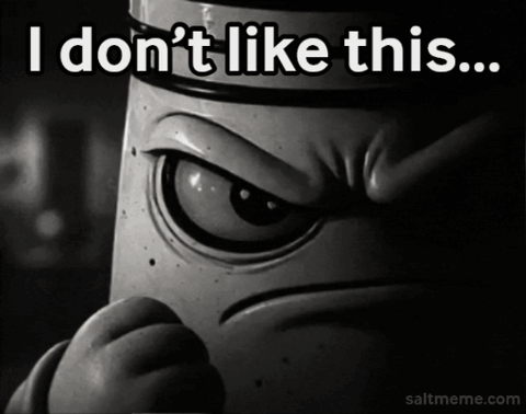 A Black And White Photo Of A Cartoon Character With The Caption " I Don 'T Like This ... " GIF