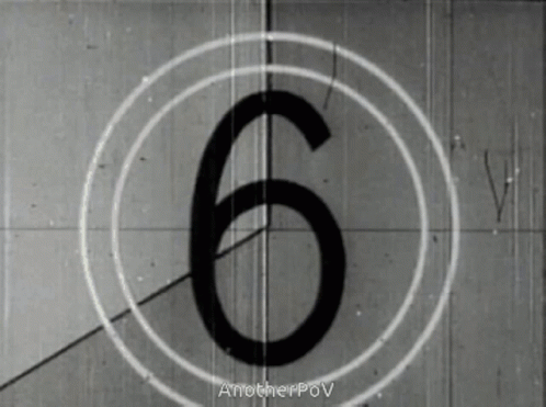 A Black And White Photo Of A Countdown With The Number 6 GIF