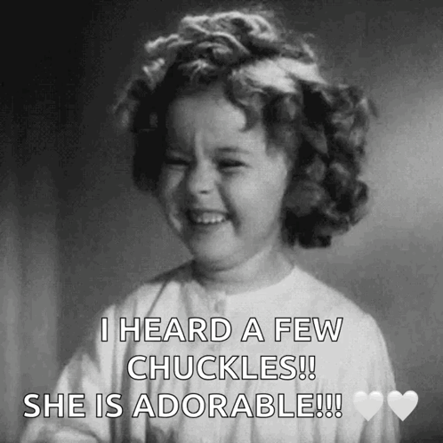 A Black And White Photo Of A Little Girl With The Caption I Heard A Few Chuckles ! She Is Adorable GIF