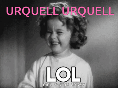 A Black And White Photo Of A Little Girl With The Words Lol Girl You 'Re Crazy GIF