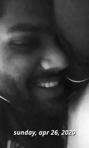 A Black And White Photo Of A Man And Woman With The Date Sunday April 26 2020 GIF