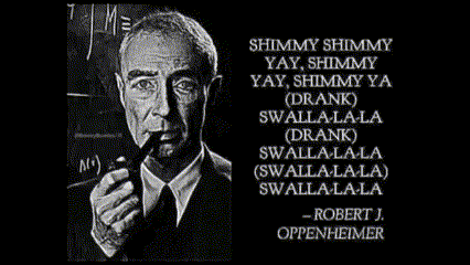A Black And White Photo Of A Man Smoking A Pipe With A Quote By Robert J. Oppenheimer GIF