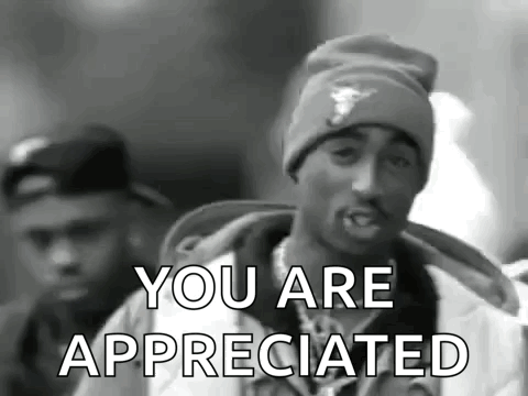 a black and white photo of a man wearing a beanie and a jacket with the words `` you are appreciated '' .