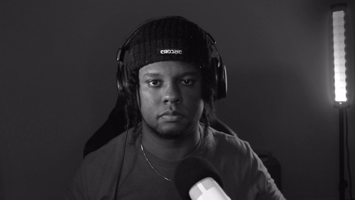 Black And White Man With Headphones GIF