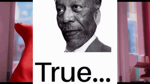 A Black And White Photo Of A Man With A Beard On A White Background With The Words `` True '' . GIF