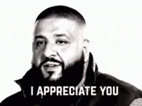 A Black And White Photo Of A Man With A Beard Saying I Appreciate You . GIF