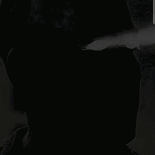 A Black And White Photo Of A Man With A Brick Wall Behind Him . GIF