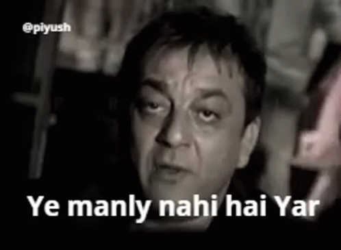 A Black And White Photo Of A Man With A Caption That Says Ye Manly Nahi Hai Yar GIF