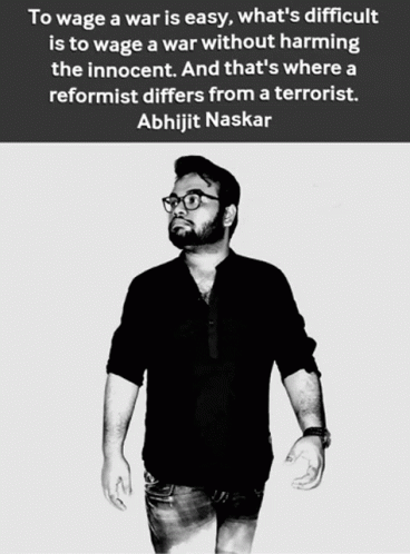 A Black And White Photo Of A Man With A Quote By Abhijit Naskar GIF