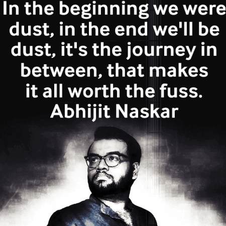 A Black And White Photo Of A Man With Glasses And A Quote From Abhijit Naskar GIF