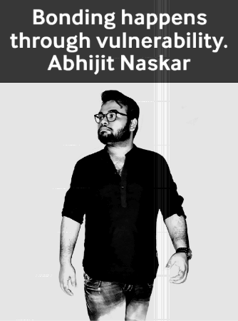 Black And White Photo Of Man Bonding Through Vulnerability GIF