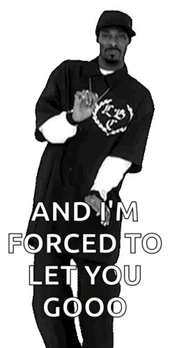 A Black And White Photo Of A Man With The Words And I 'M Forced To Let You Gooo GIF