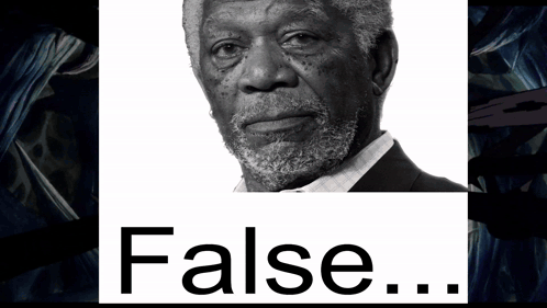 A Black And White Photo Of A Man With The Words " False " Below It GIF