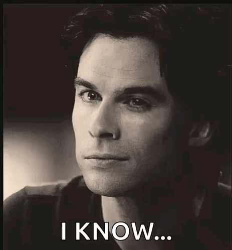 A Black And White Photo Of A Man With The Words " I Know " Below Him GIF