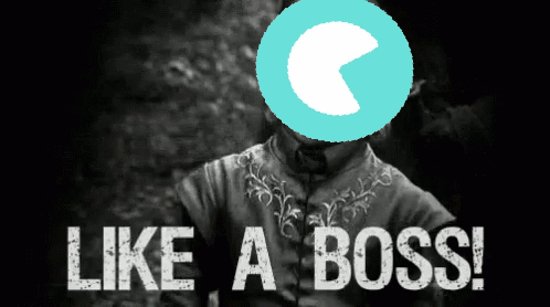 A Black And White Photo Of A Man With The Words Like A Boss Written Below Him GIF