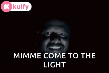 A Black And White Photo Of A Man With The Words " Mime Come To The Light " On The Bottom GIF