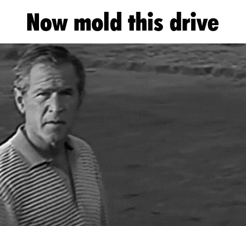 A Black And White Photo Of A Man With The Words " Now Mold This Drive " Above Him GIF