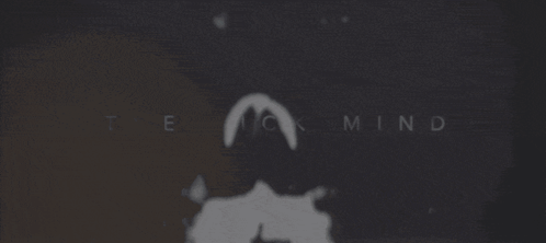 A Black And White Photo Of A Man With The Words " The Sick Mind " On The Bottom GIF