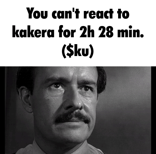a black and white photo of a man with the words " you can 't react to kakera for 2h 28 min " on the top